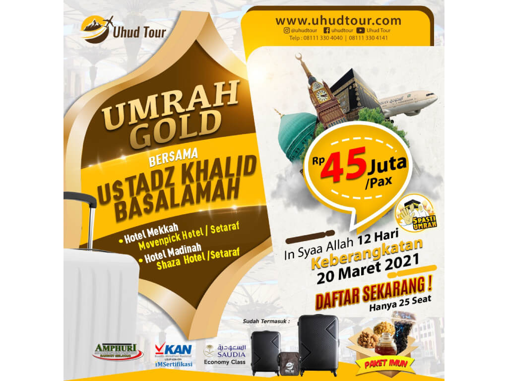 Umroh Gold 20 Maret 2021 Bersama Ustadz Khalid Basalamah